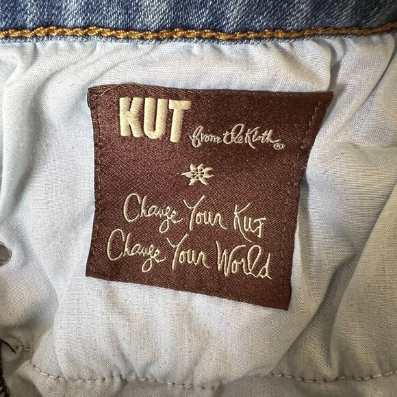 Kut from the Kloth Jeans Womens Size 16 Medium Wash Straight Leg Whiskering - Picture 14 of 15